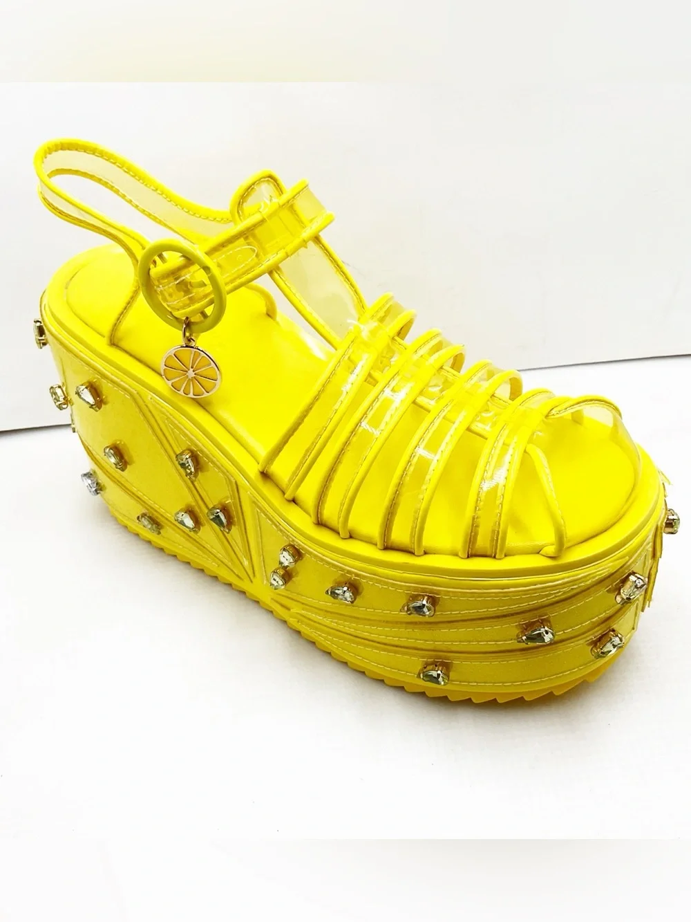 {Sugar Thrillz} Lemon Wedge Sugar Rush Jelly Platform Sandals - Picture 14 of 15